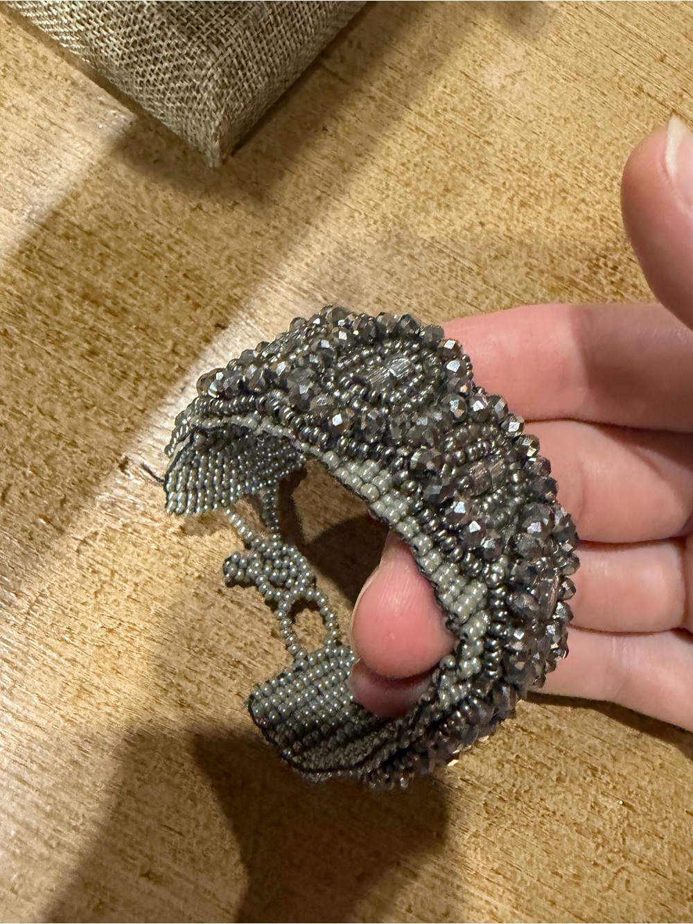 Noonday Collection Gray Beaded Crystal Bracelet